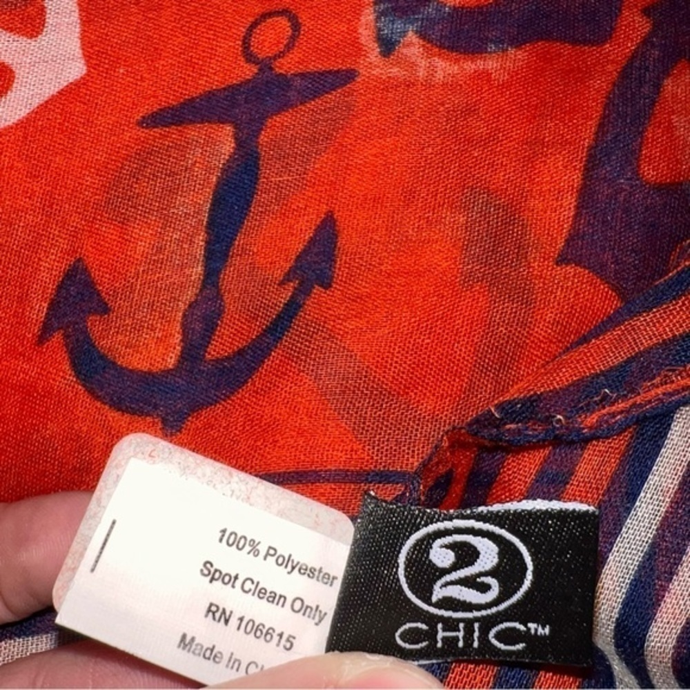 NWOT🥀 Red and Blue Anchor Scarf - Picture 7 of 7
